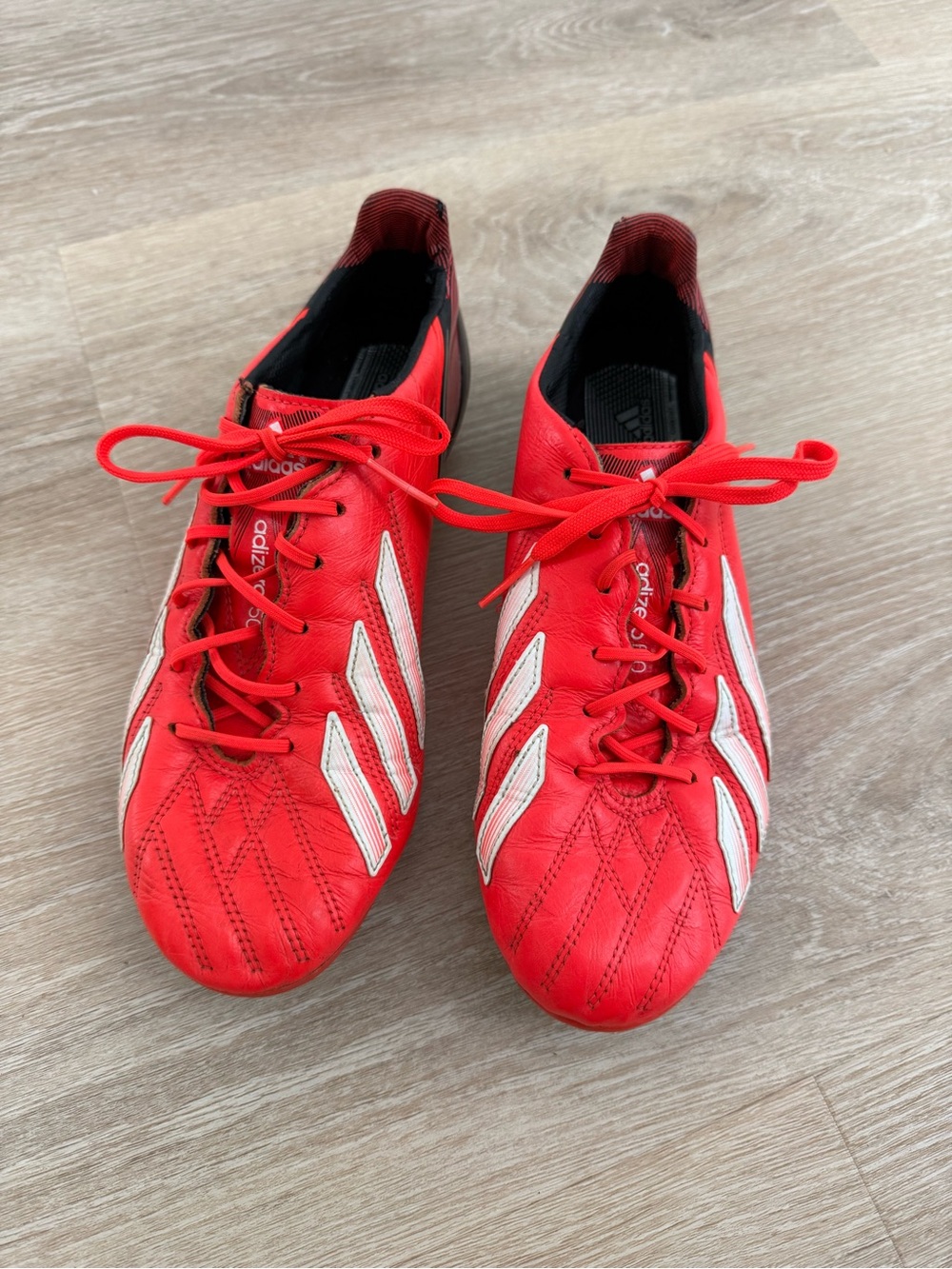 Adidas Adizero F50 Rare Leather FG Cleats Infrared, White, Black in Size 8 Men’s